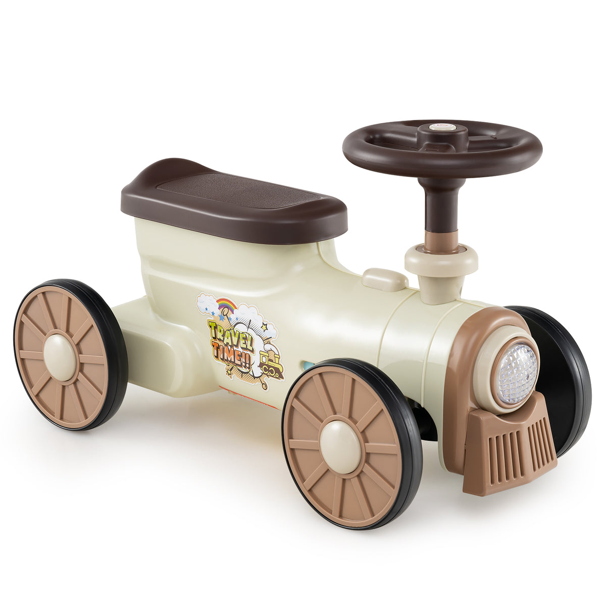 Jouet à chevaucher avec volant et bouton sonore de sifflet de train