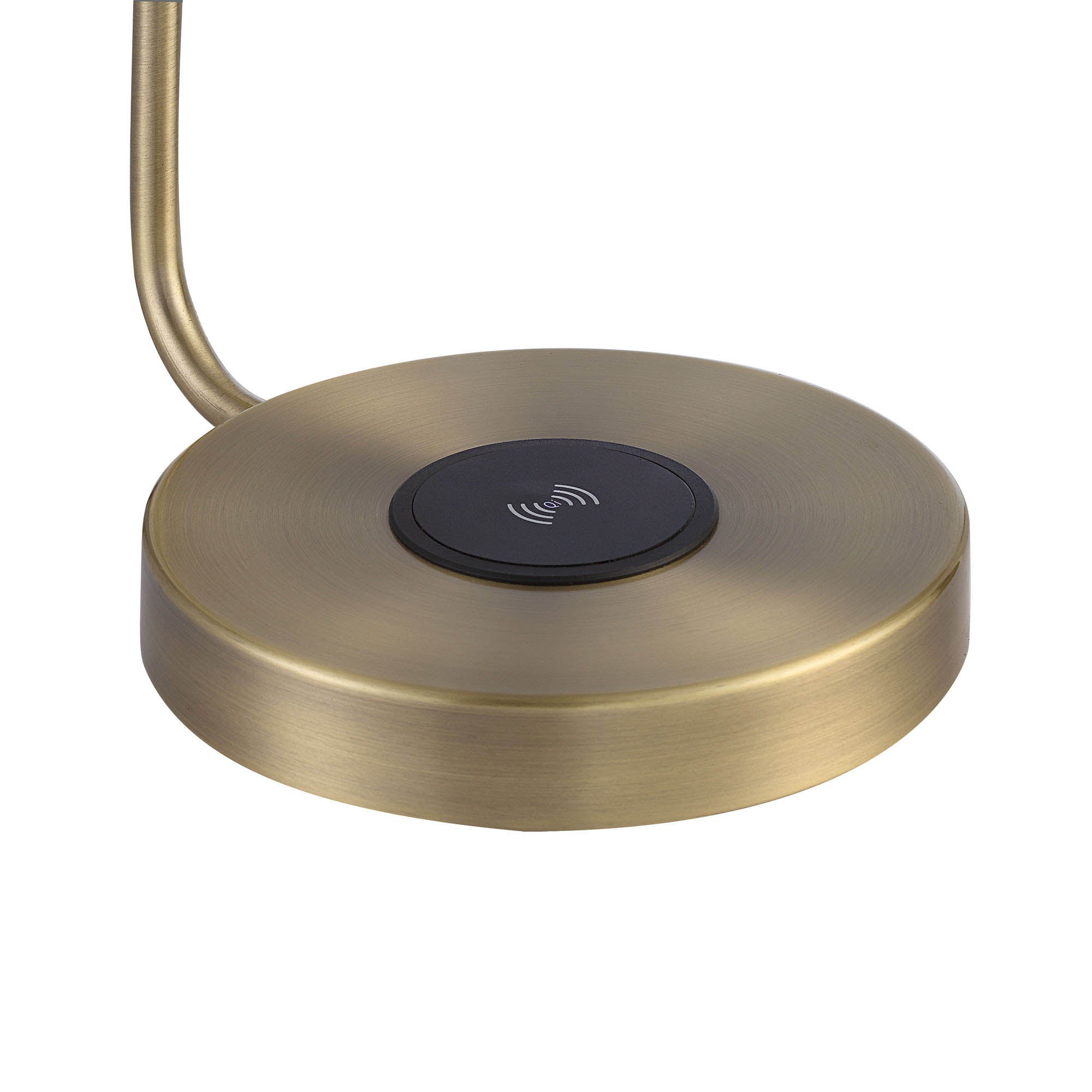 Riesco 22.5" Desk Lamp with Charging Pad, Antique Brass-Desk Lamp-DECOROLALA