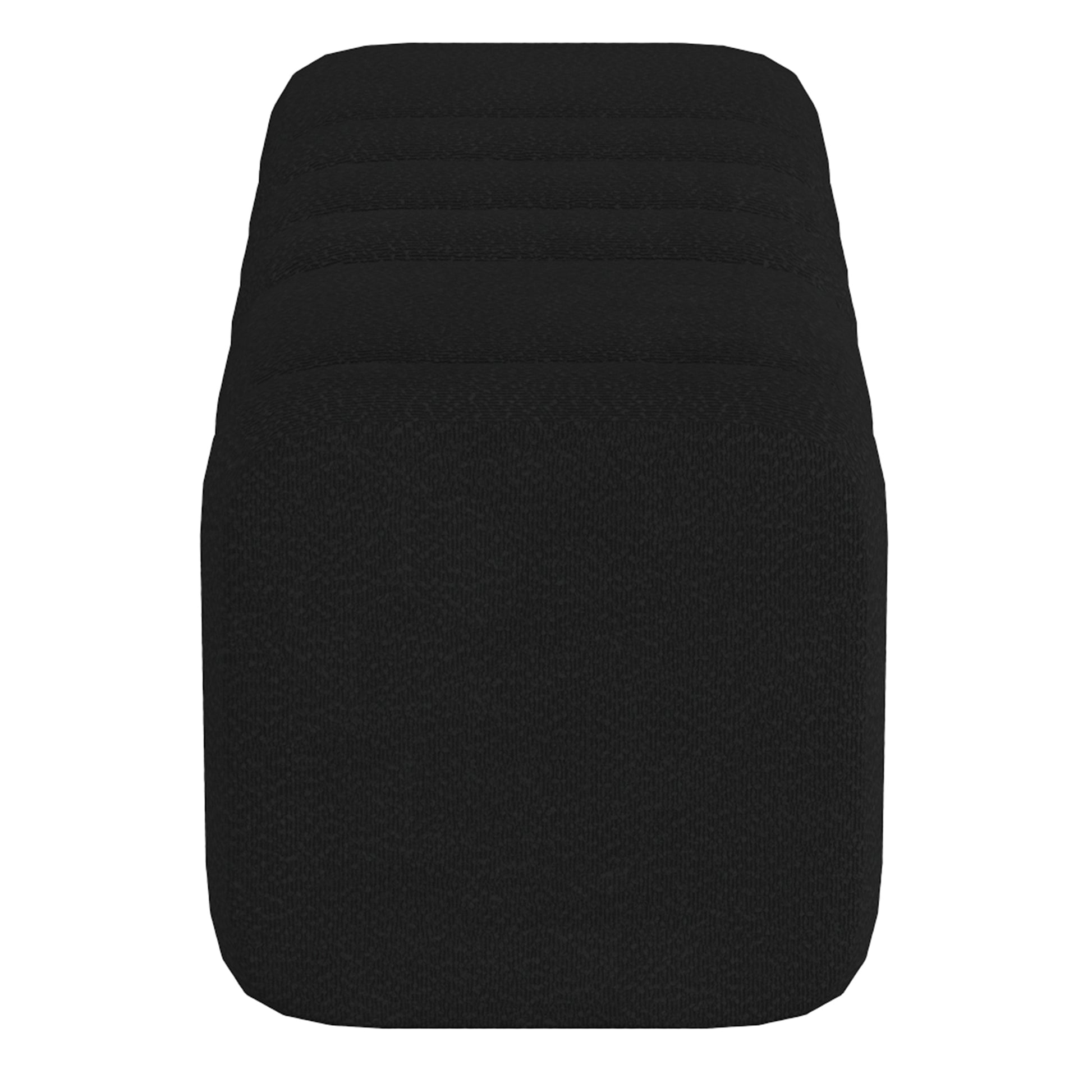 Rigel Large Ottoman - Black Textured Boucle Fabric Bench-DECOROLALA