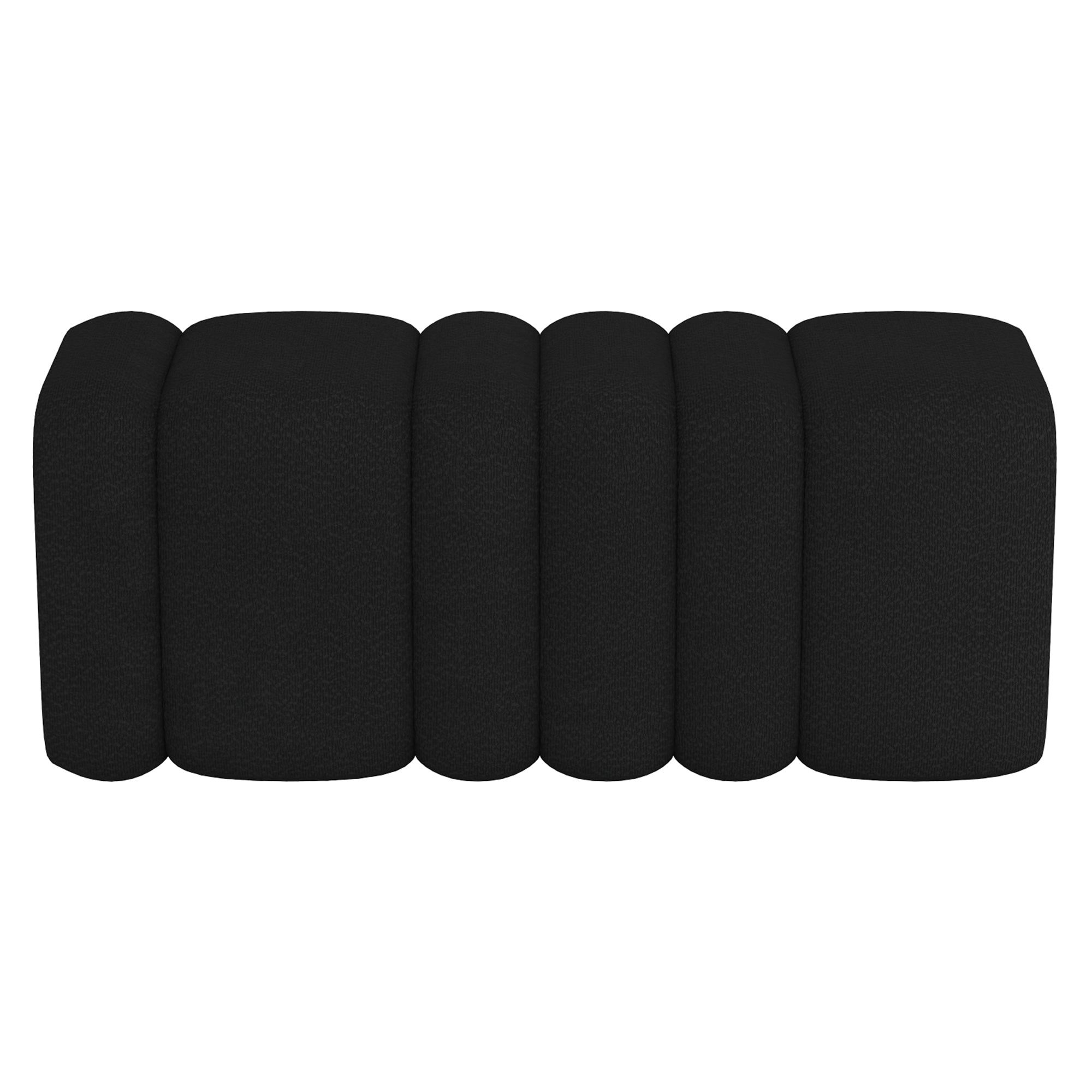 Rigel Large Ottoman - Black Textured Boucle Fabric Bench-DECOROLALA