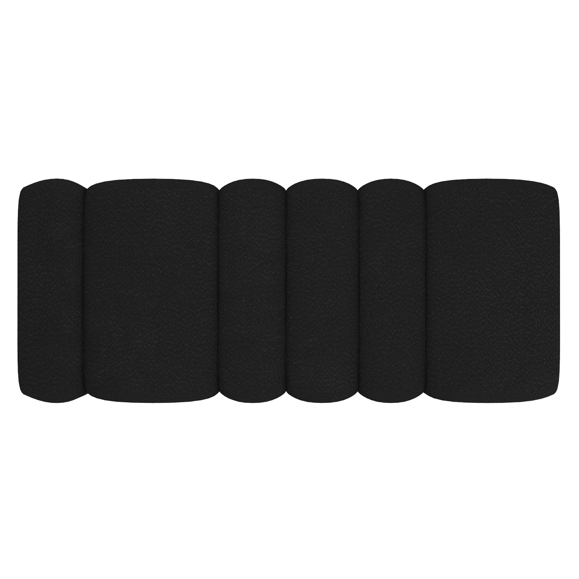 Rigel Large Ottoman - Black Textured Boucle Fabric Bench-DECOROLALA