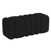 Rigel Large Ottoman - Black Textured Boucle Fabric Bench-DECOROLALA