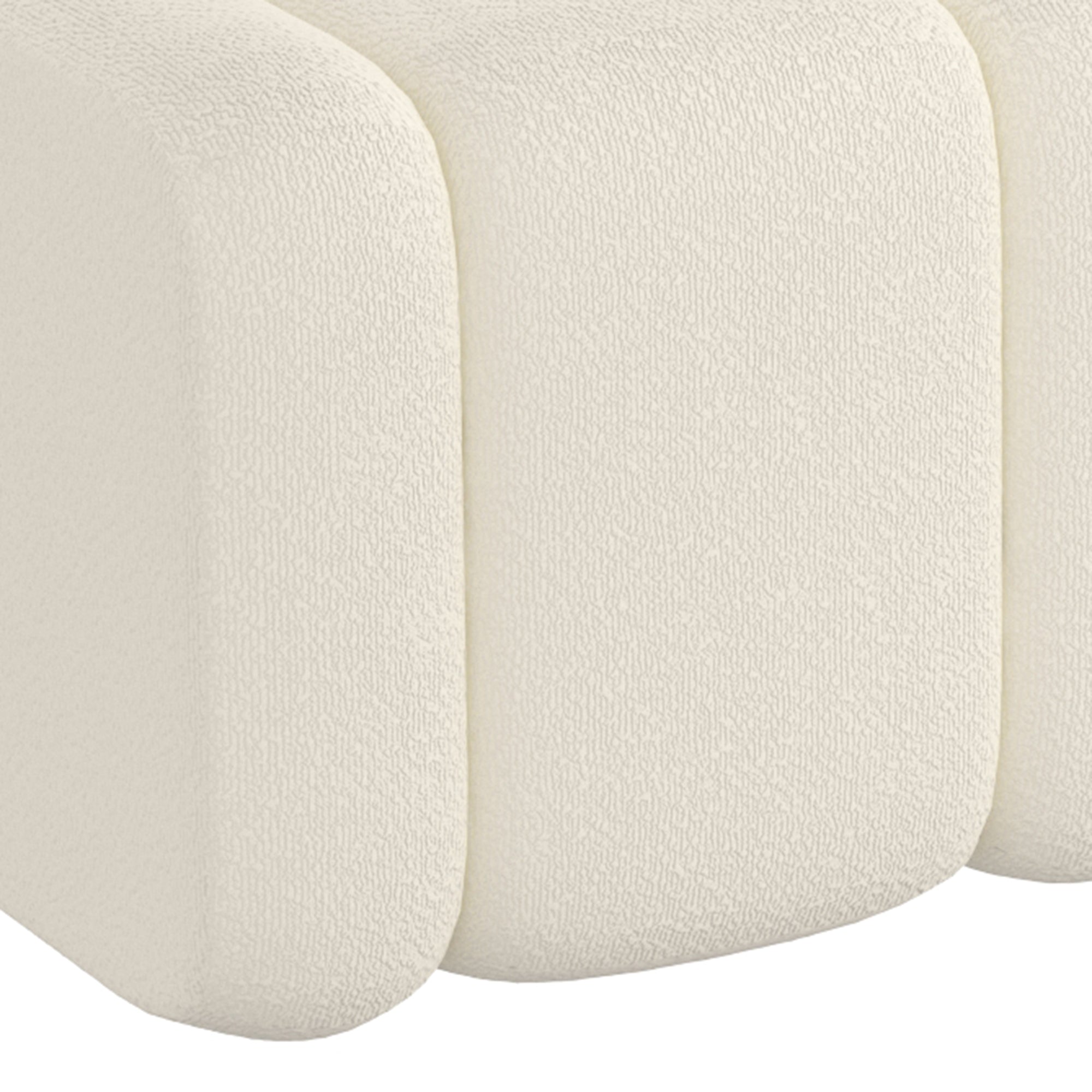 Rigel Large Ottoman - Ivory Boucle Textured Fabric-DECOROLALA