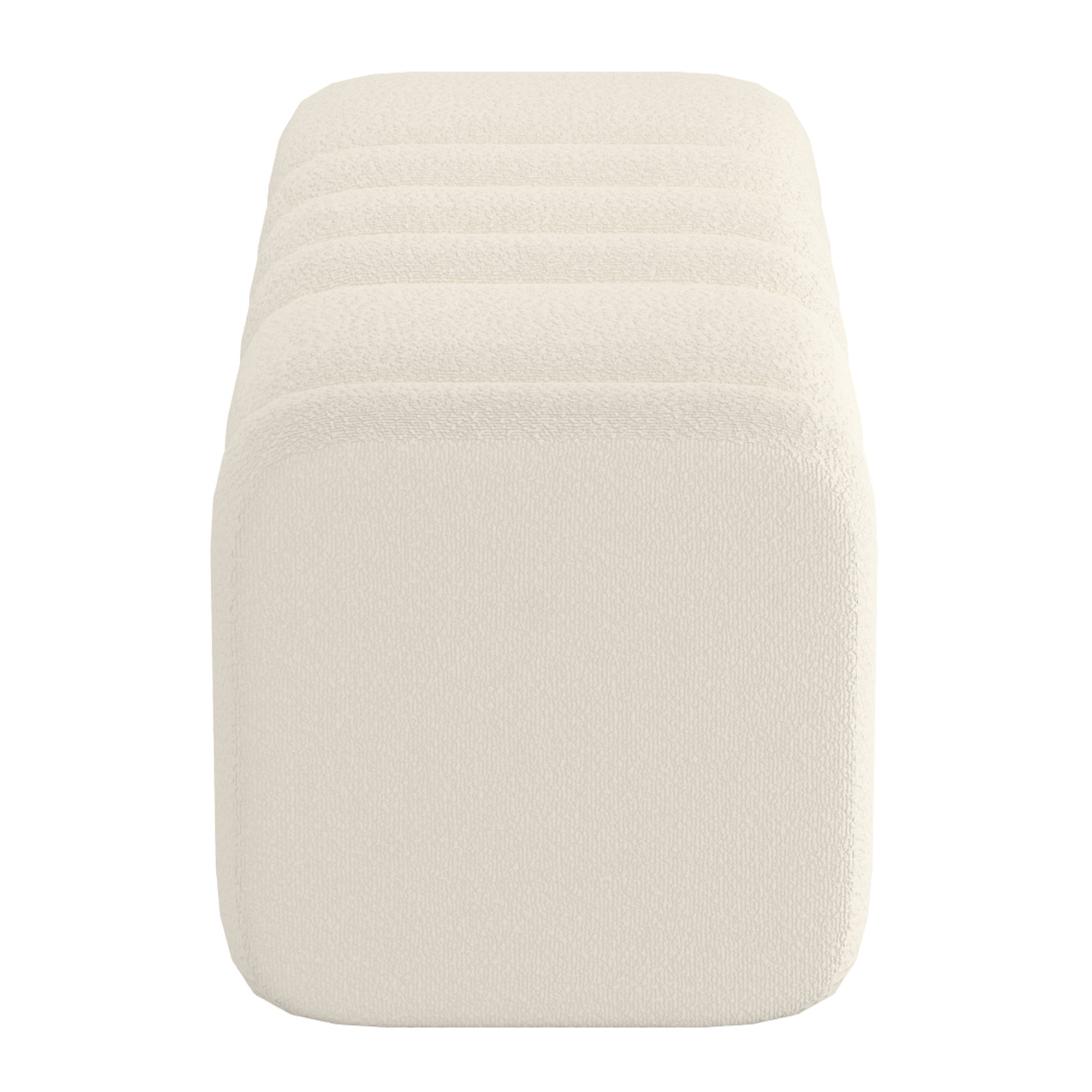 Rigel Large Ottoman - Ivory Boucle Textured Fabric-DECOROLALA