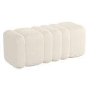 Rigel Large Ottoman - Ivory Boucle Textured Fabric-DECOROLALA