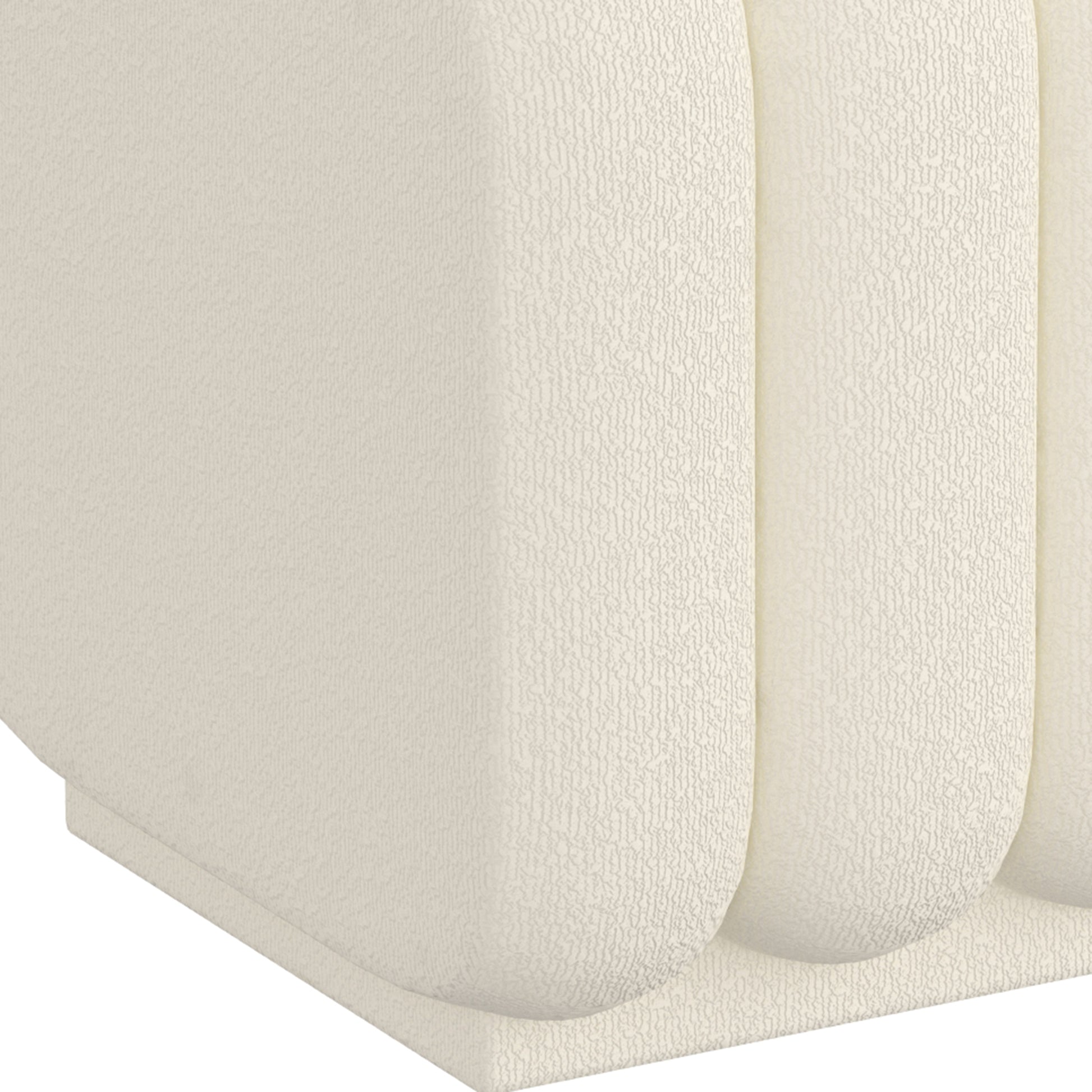 Rigel Small Ottoman - Ivory Textured Boucle Fabric-DECOROLALA