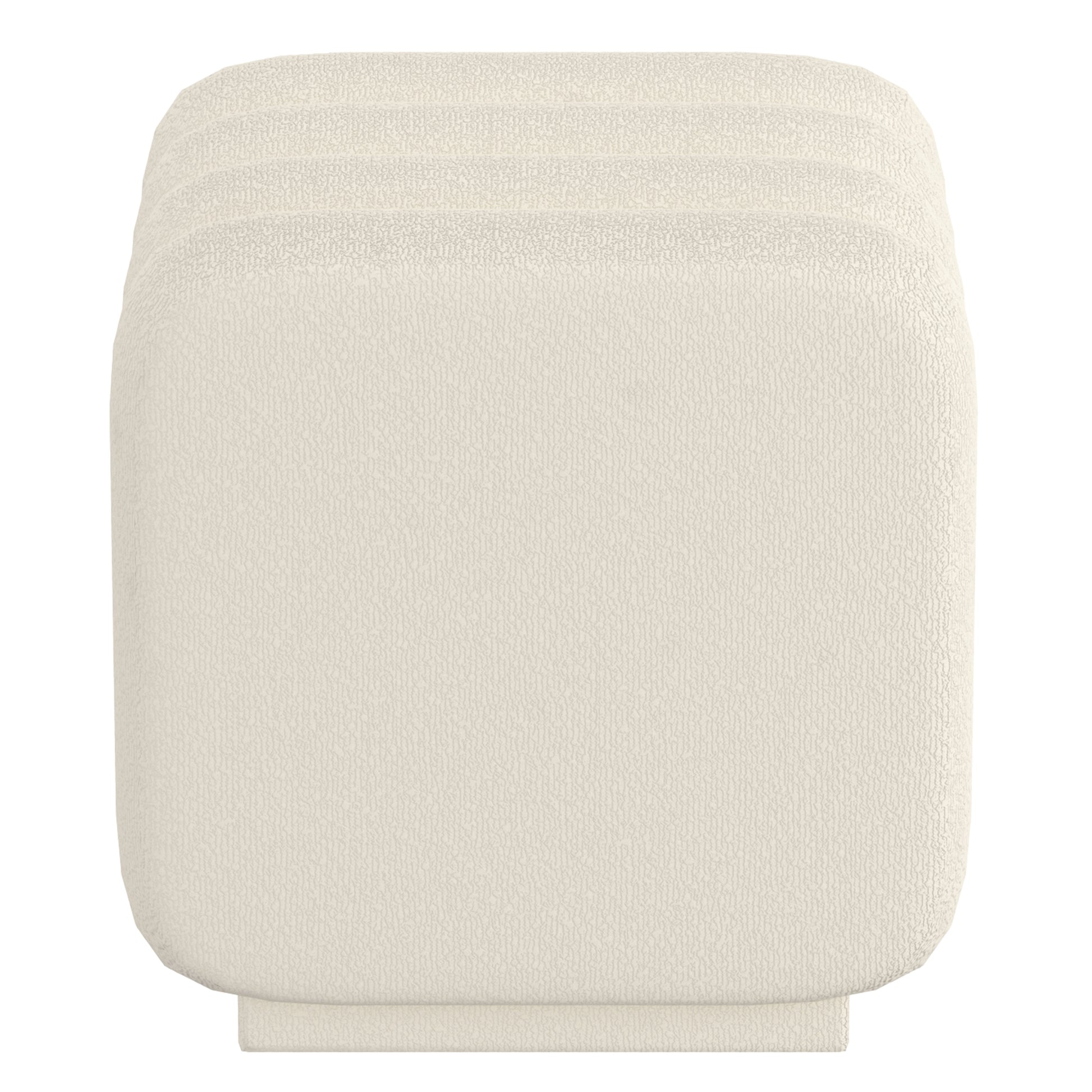 Rigel Small Ottoman - Ivory Textured Boucle Fabric-DECOROLALA