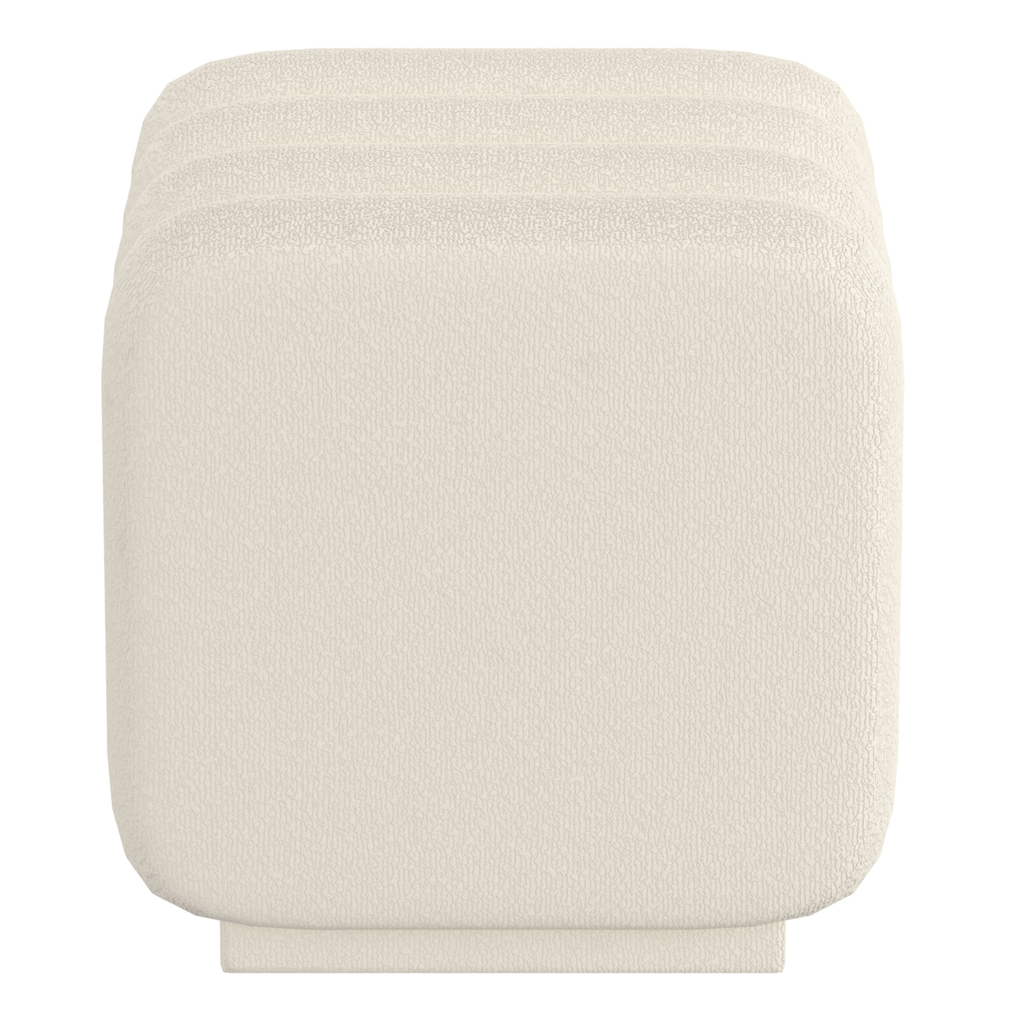 Rigel Small Ottoman - Ivory Textured Boucle Fabric-DECOROLALA