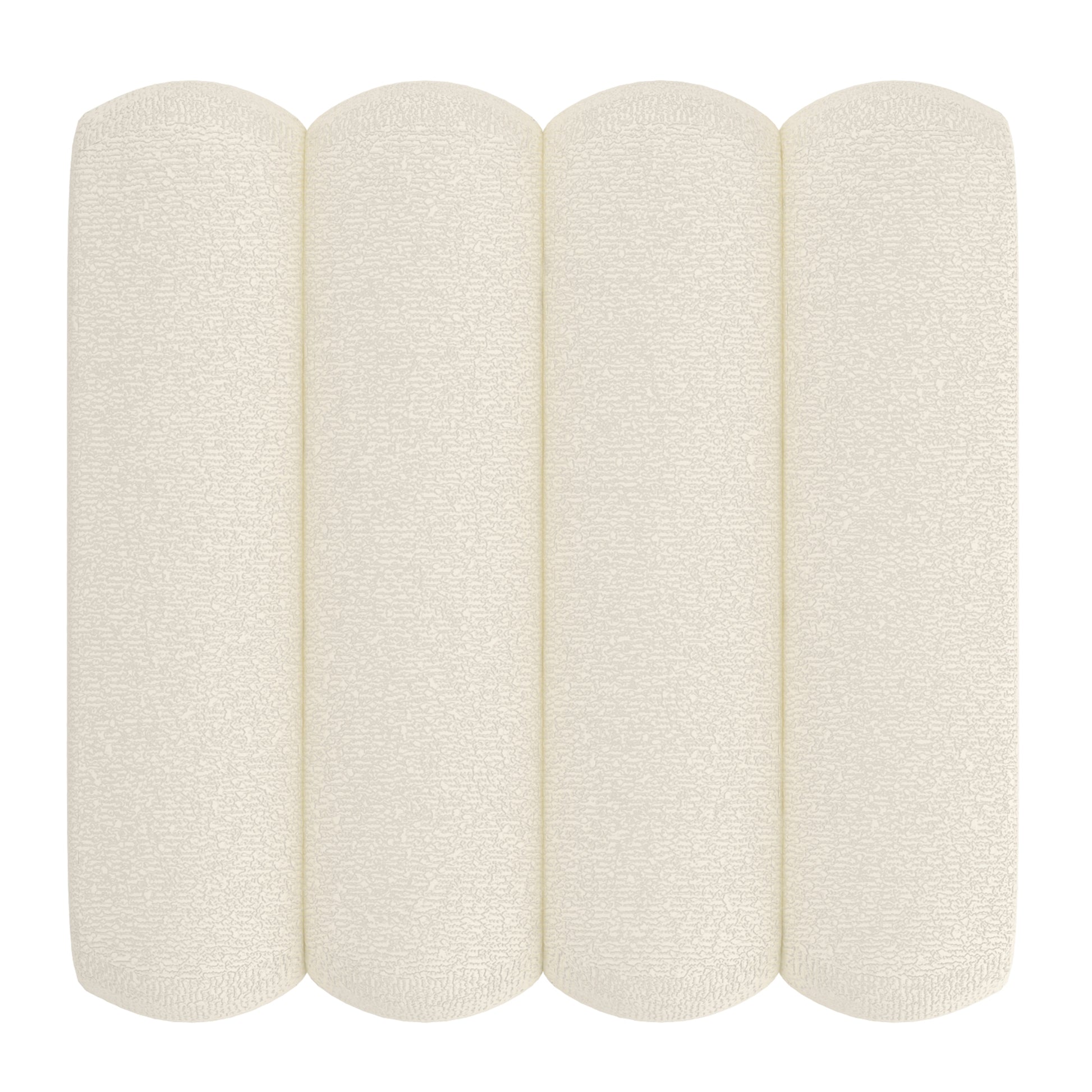 Rigel Small Ottoman - Ivory Textured Boucle Fabric-DECOROLALA