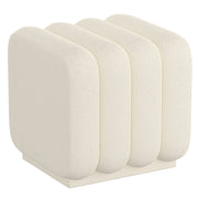 Rigel Small Ottoman - Ivory Textured Boucle Fabric-DECOROLALA
