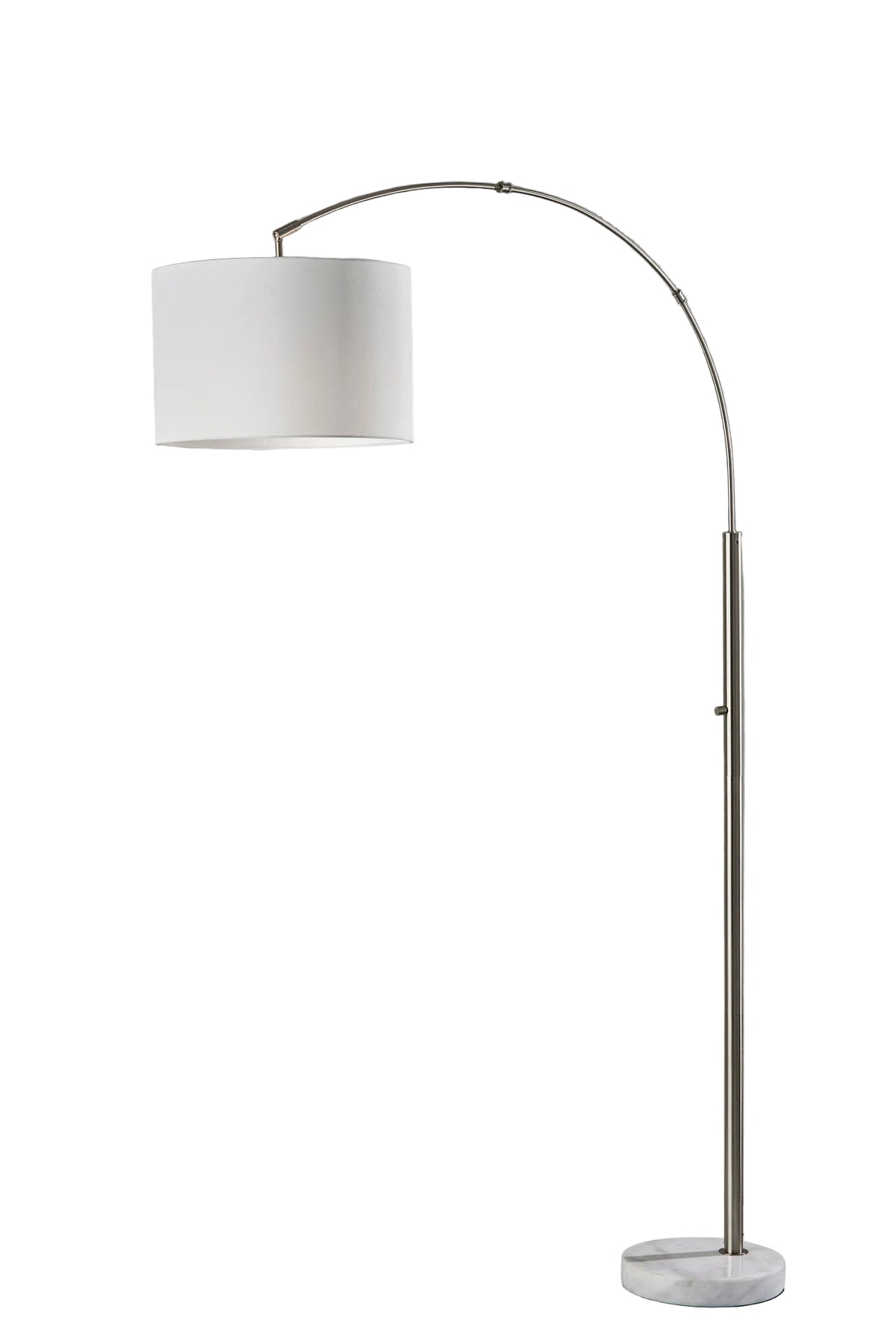 Rigley Arc Lamp - Brushed Steel 71" Marble-Lighting-DECOROLALA