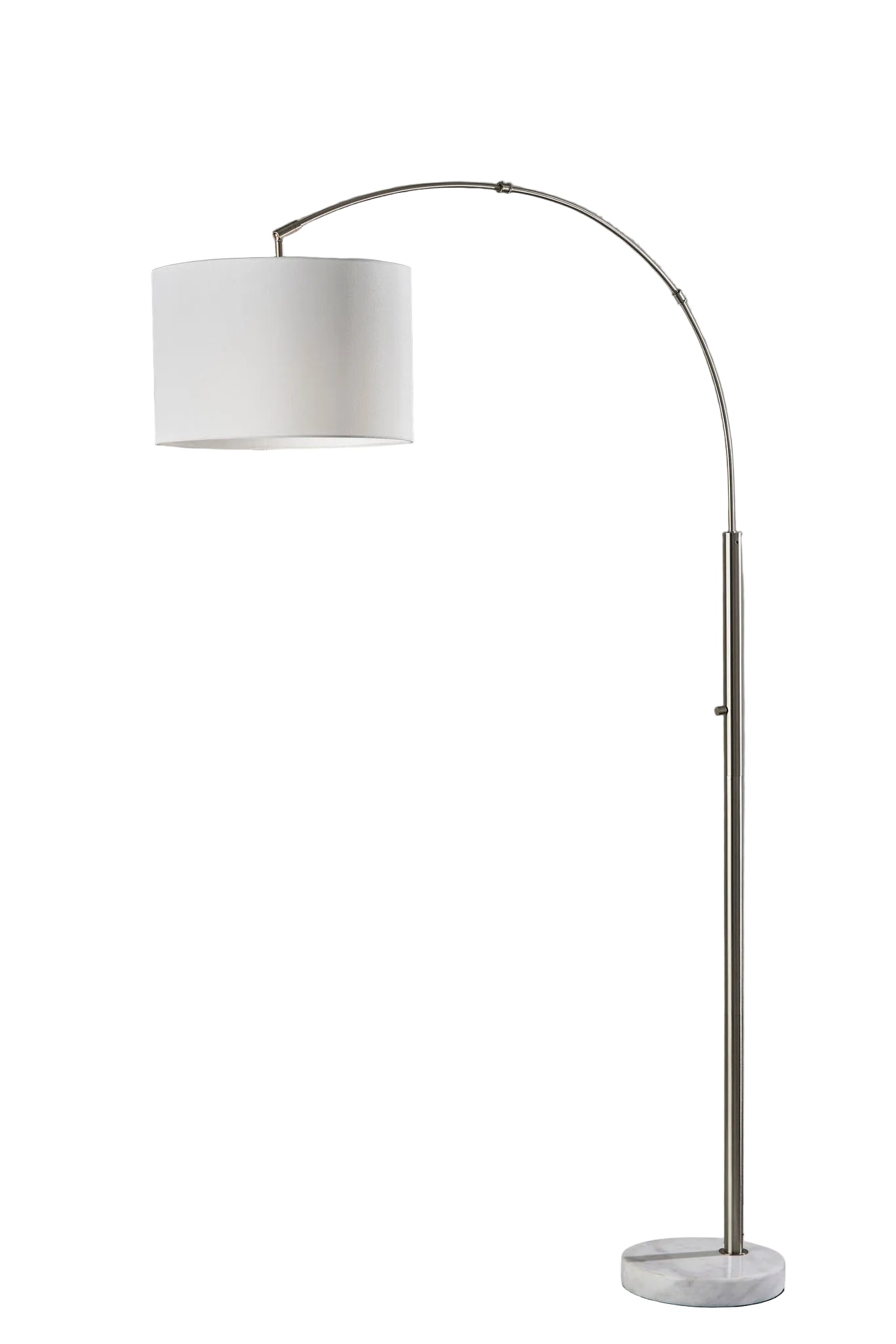 Rigley Arc Lamp - Brushed Steel 71" Marble-Lighting-DECOROLALA