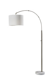 Rigley Arc Lamp - Brushed Steel 71" Marble-Lighting-DECOROLALA