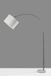 Rigley Arc Lamp - Brushed Steel 71" Marble-Lighting-DECOROLALA
