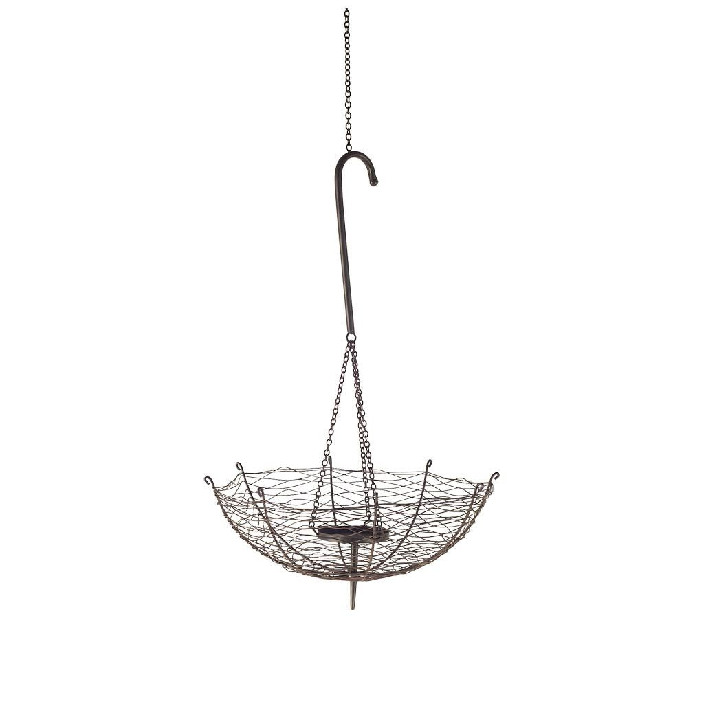 Rihanna II Black Metal Umbrella Hanging Candle Holder-Decorative Lanterns-DECOROLALA