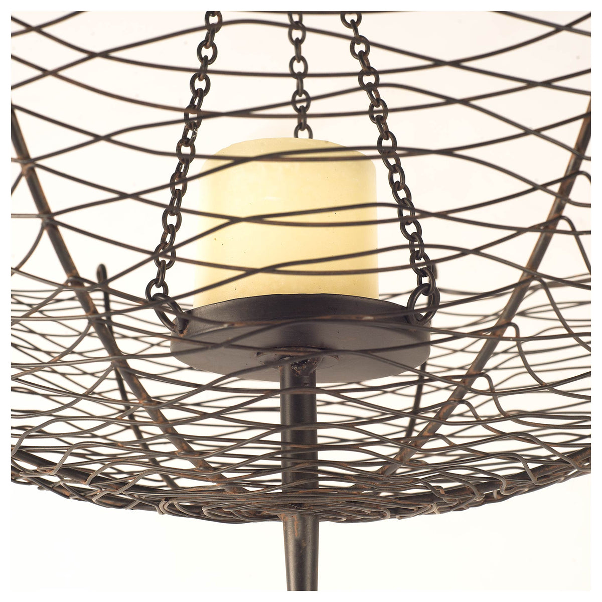 Rihanna II Medium Black Metal Umbrella Candle Holder Lantern-Lanterns-DECOROLALA
