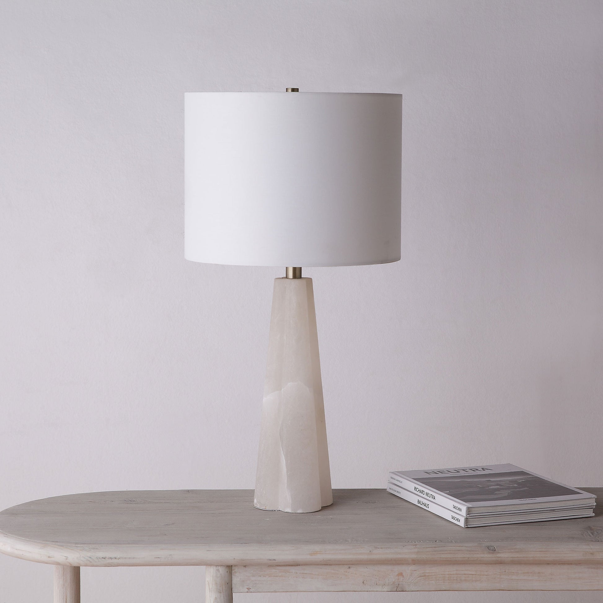 Rima 25.5" Table Lamp, White Shade-Table Lamp-DECOROLALA
