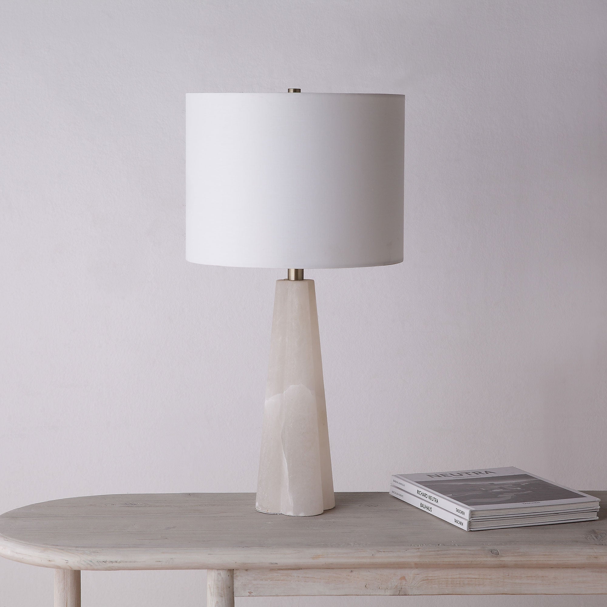 Rima 25.5" Table Lamp, White Shade-Table Lamp-DECOROLALA