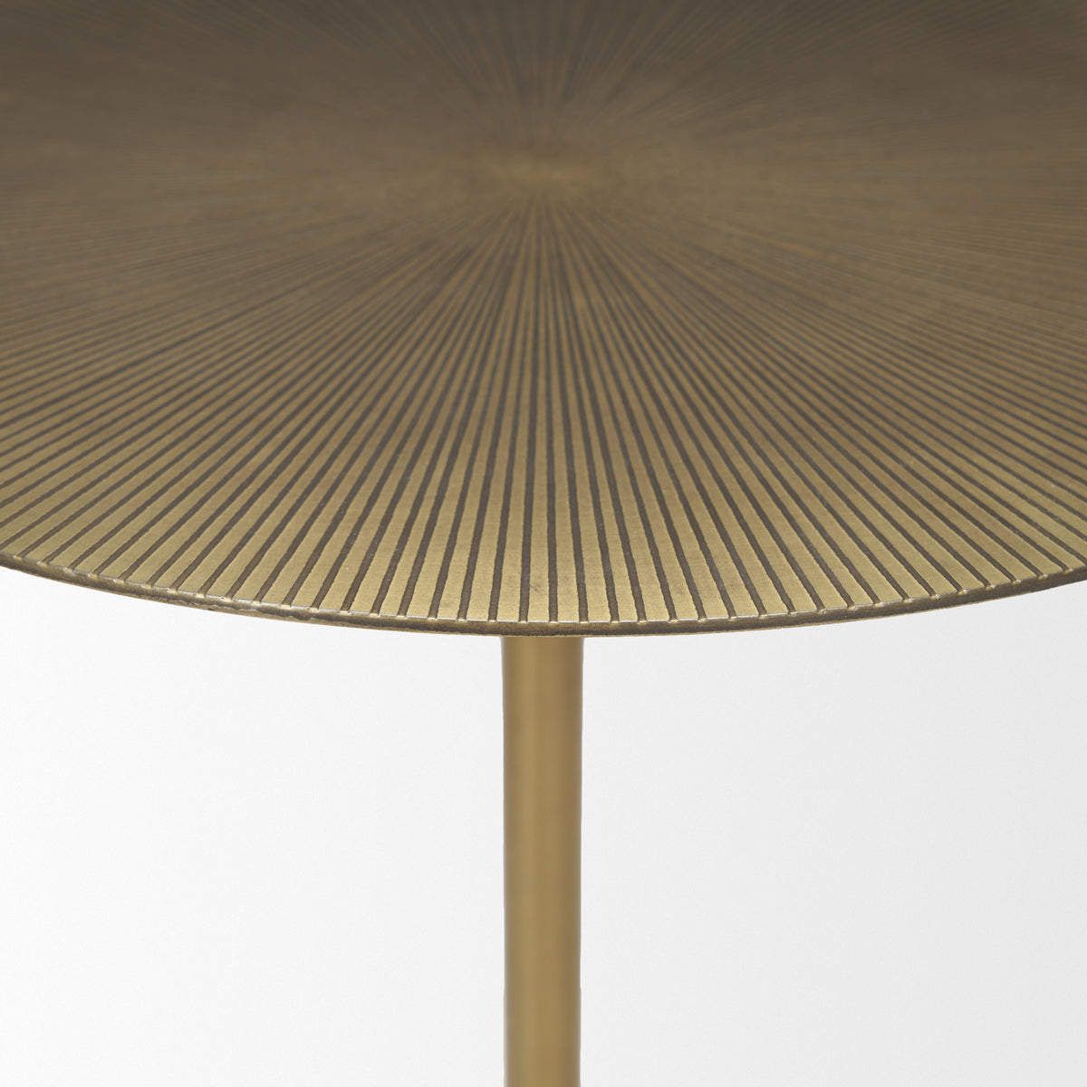 Rini Gold Metal and White Marble Accent Table-Accent Tables-DECOROLALA