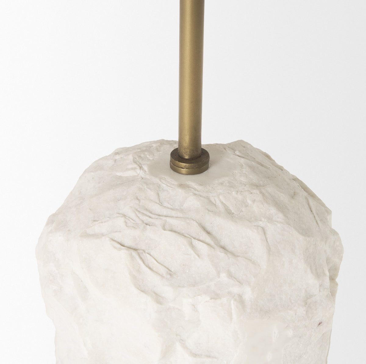 Rini Gold Metal and White Marble Accent Table-Accent Tables-DECOROLALA