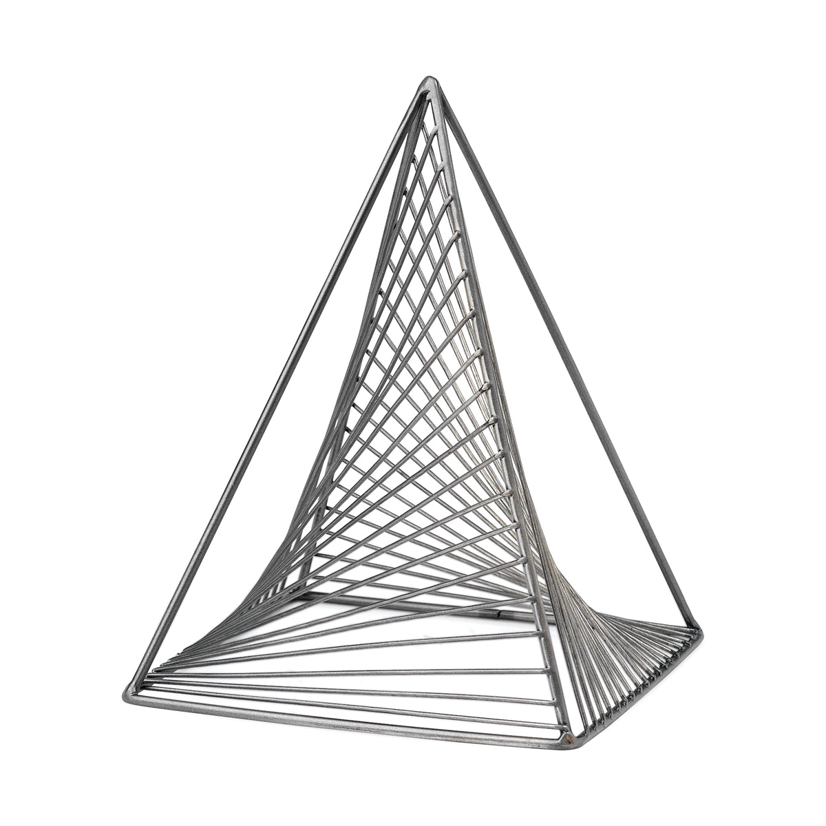Risley 8" x 8" Gray Metal Geometric Spiral Decorative Object-Decorative Objects-DECOROLALA