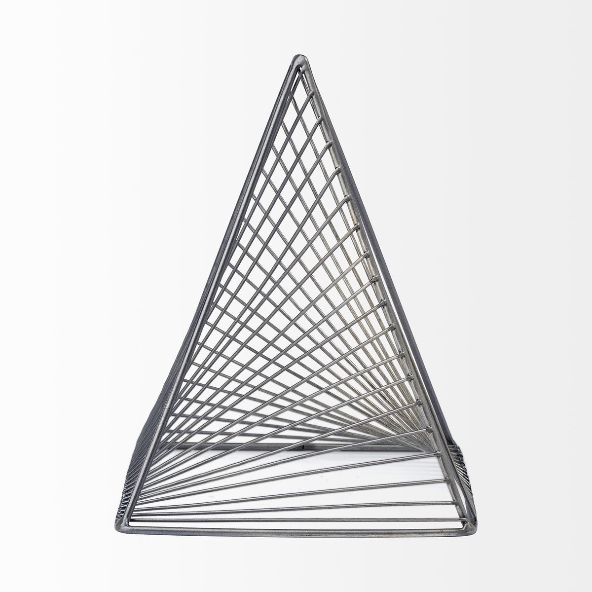 Risley 8L x 8W Gray Metal Triangular Decorative Object-Objects-DECOROLALA