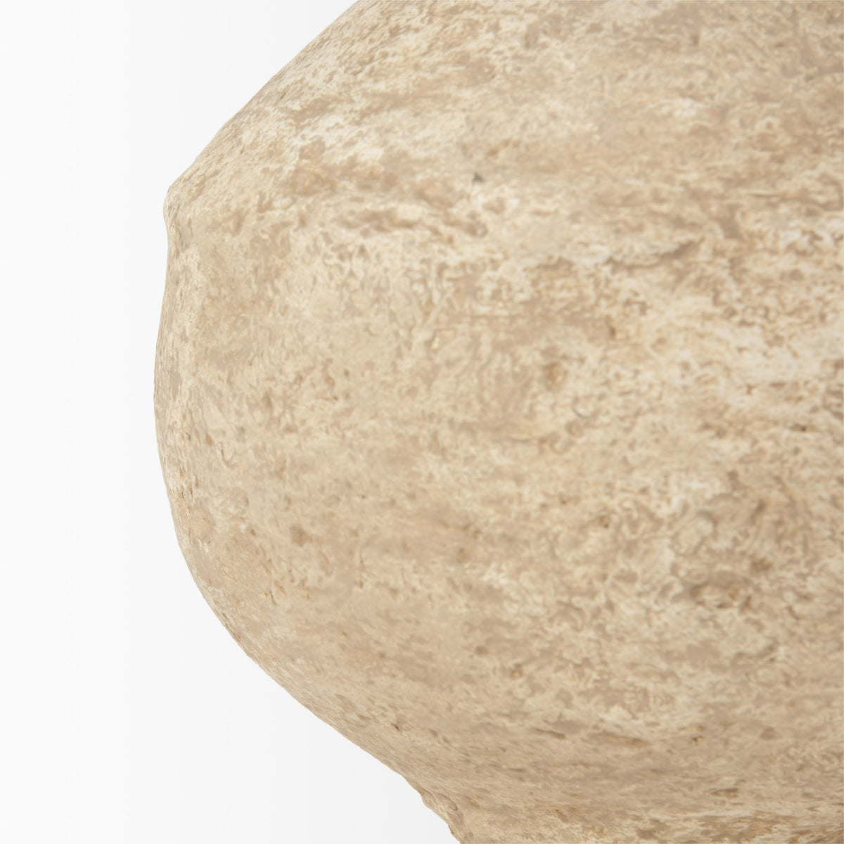 Ritu Large Beige Paper Mache Pot Vase-Vase-DECOROLALA