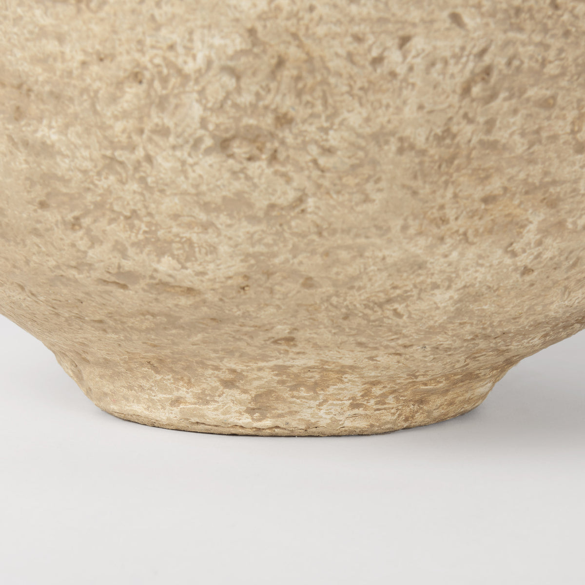 Ritu Large Beige Paper Mache Pot Vase-Vase-DECOROLALA