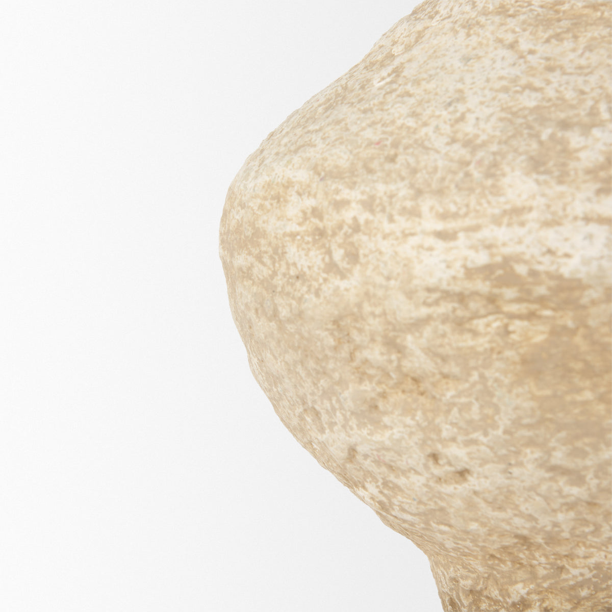 Ritu Small Beige Paper Mache Pot Vase-Vase-DECOROLALA