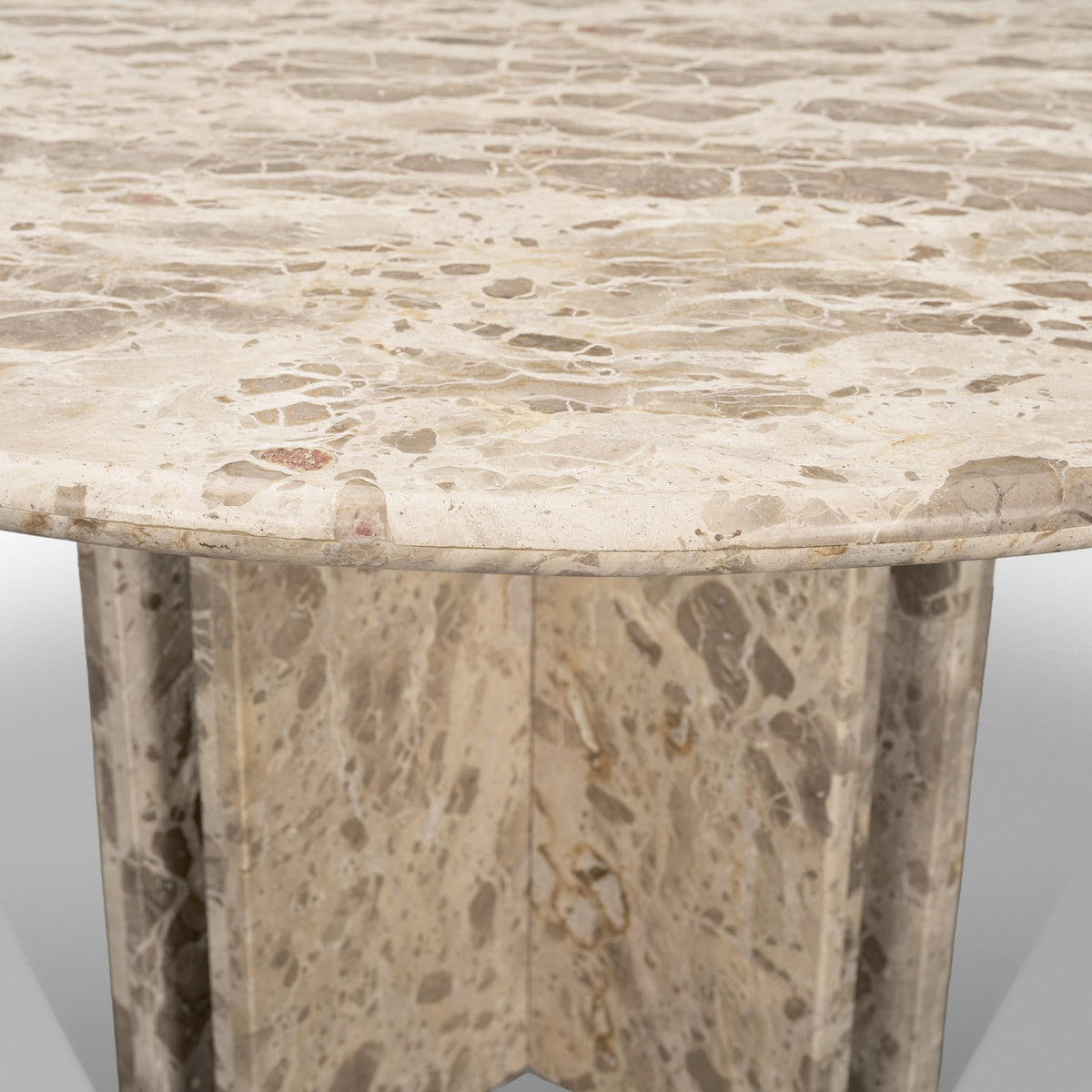 Rivaro 59" Round Dining Table | Solid Beige Marble | Seats 6-Dining Tables-DECOROLALA