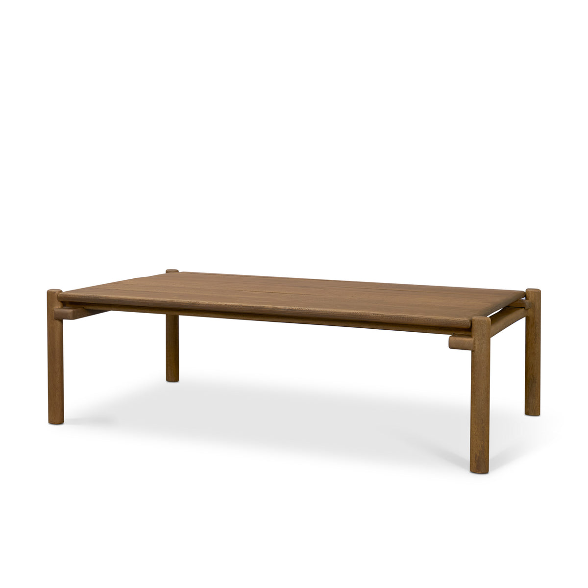 Riven Oak Wood Rectangular Coffee Table-Coffee Tables-DECOROLALA