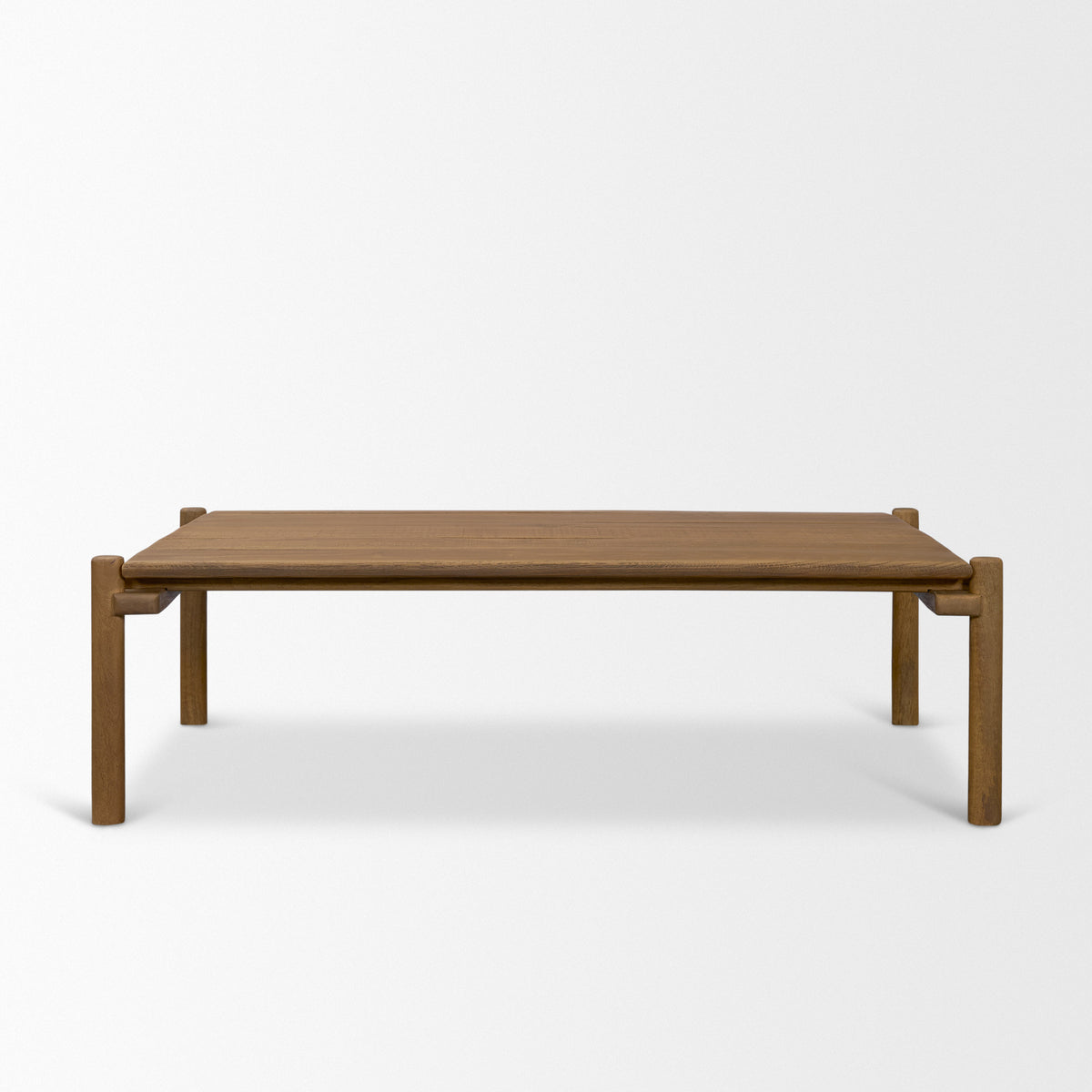 Riven Oak Wood Rectangular Coffee Table-Coffee Tables-DECOROLALA