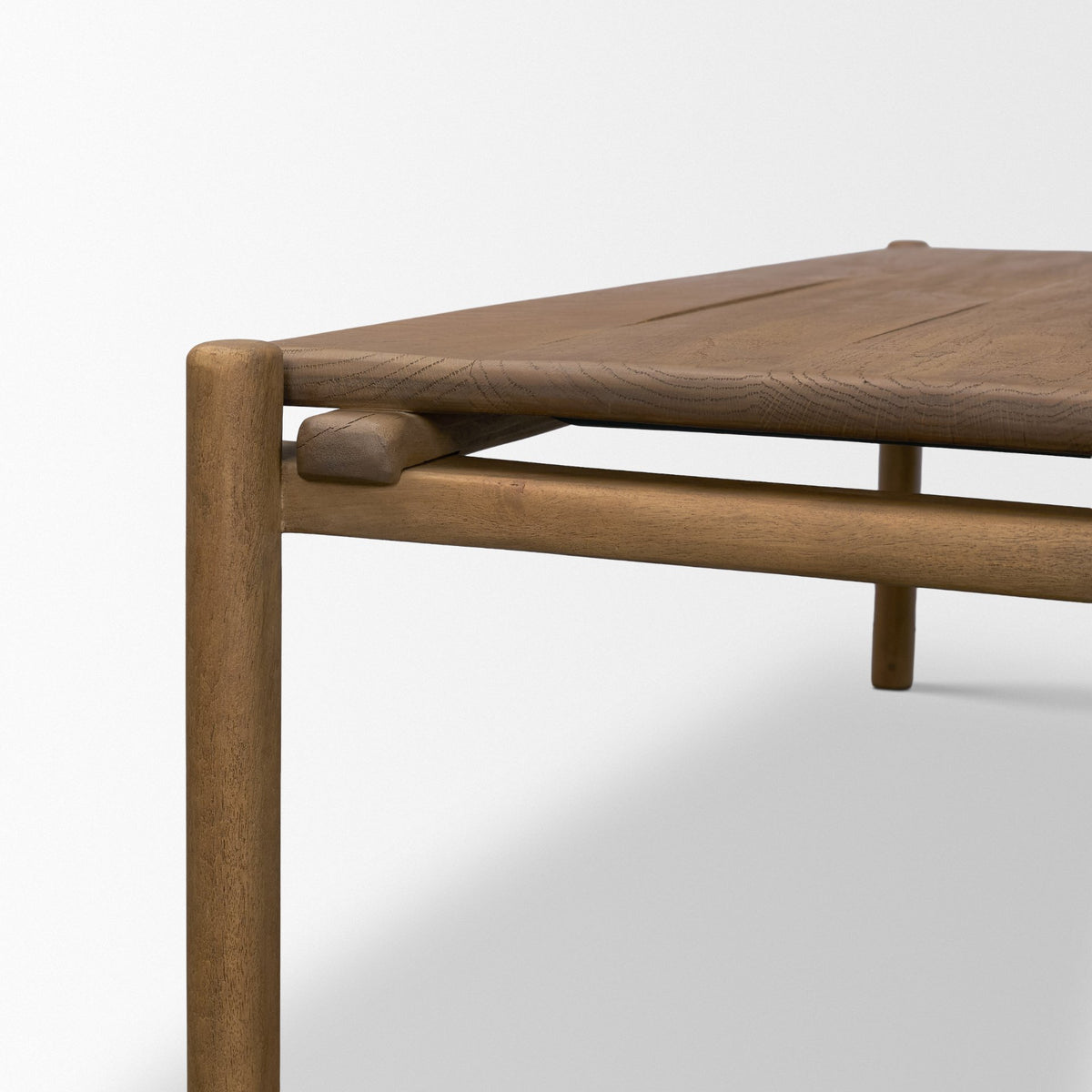 Riven Oak Wood Rectangular Coffee Table-Coffee Tables-DECOROLALA