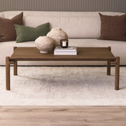 Riven Oak Wood Rectangular Coffee Table-Coffee Tables-DECOROLALA