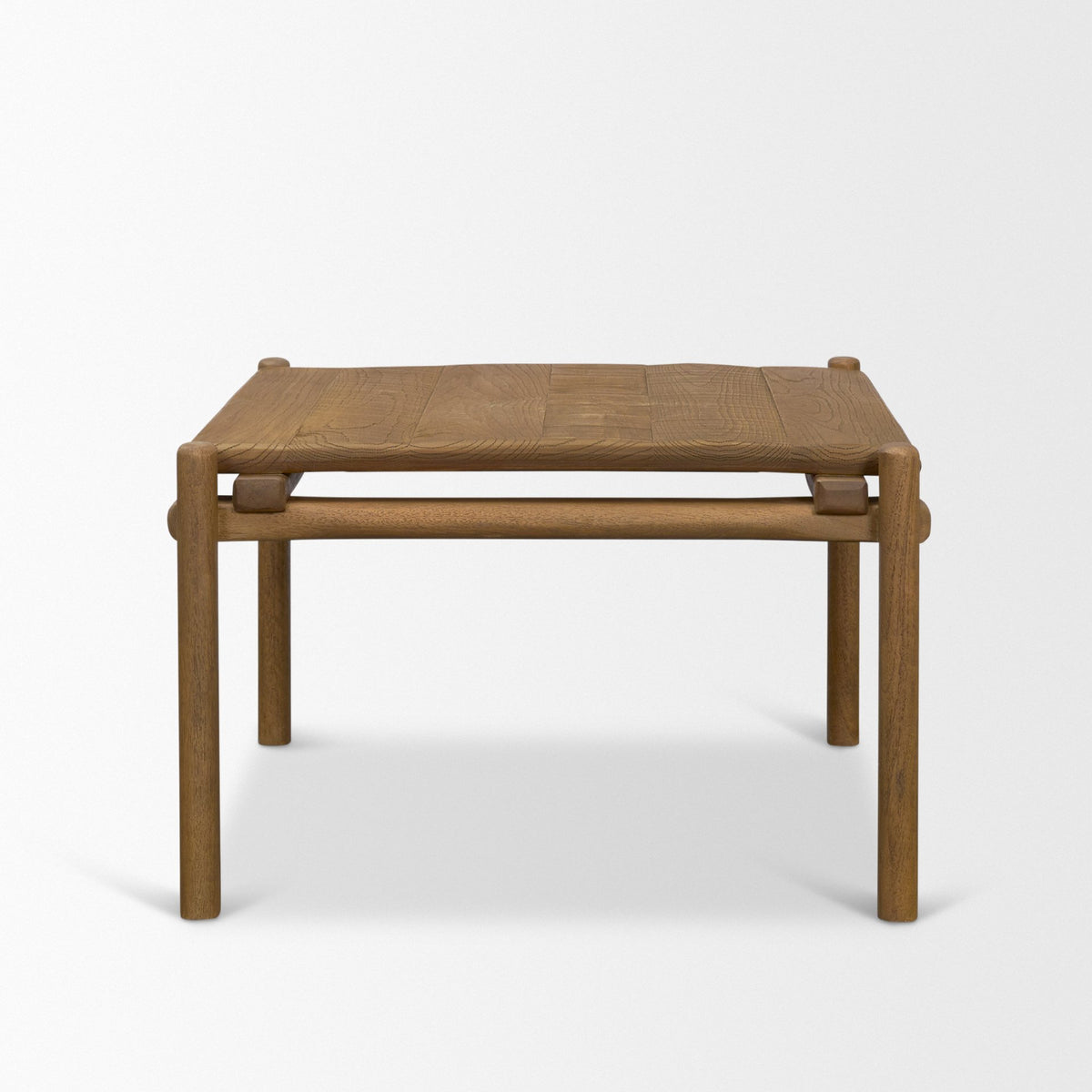 Riven Oak Wood Square Side Table-End and Side Tables-DECOROLALA