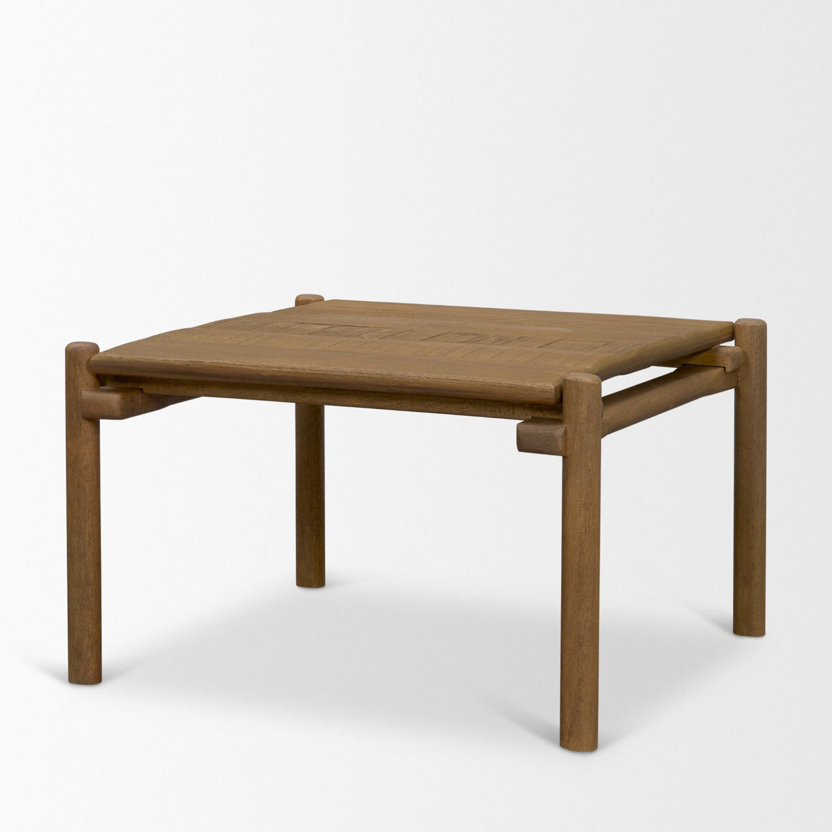 Riven Oak Wood Square Side Table-End and Side Tables-DECOROLALA