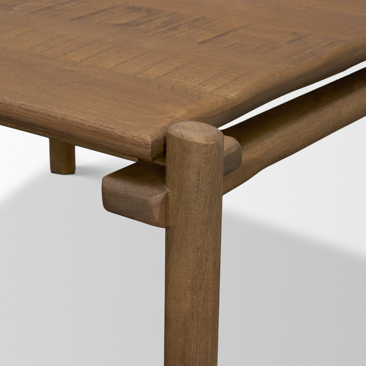 Riven Oak Wood Square Side Table-End and Side Tables-DECOROLALA