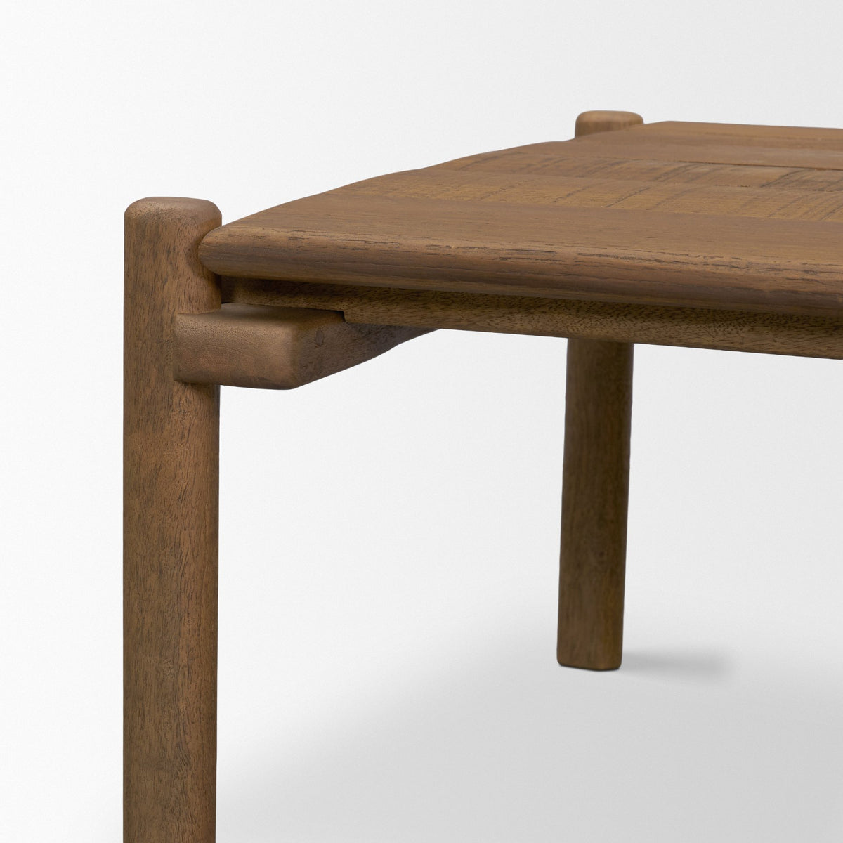 Riven Oak Wood Square Side Table-End and Side Tables-DECOROLALA