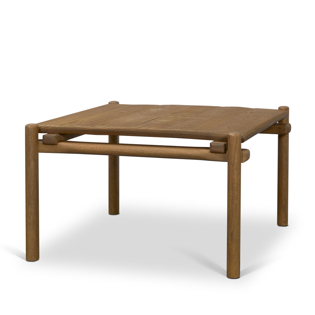 Riven Oak Wood Square Side Table-Side Tables-DECOROLALA