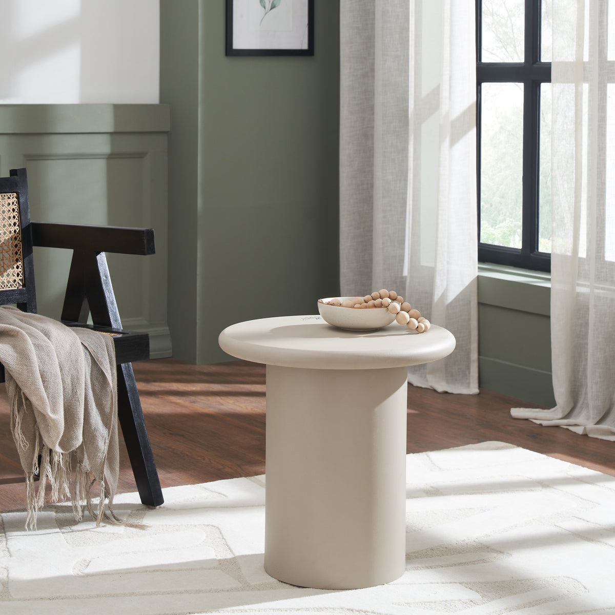 Riya 20" Height Table, Beige-Table-DECOROLALA