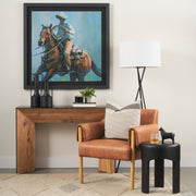 Riya Solid Black Wooden Stool-Stools & Ottomans-DECOROLALA