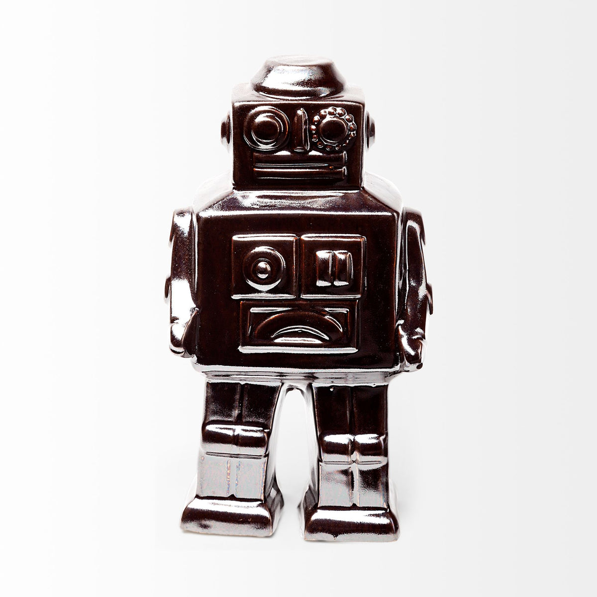 Robby Ceramic Robot Decorative Object - Bronze Polished 4" x 3"-Objects-DECOROLALA