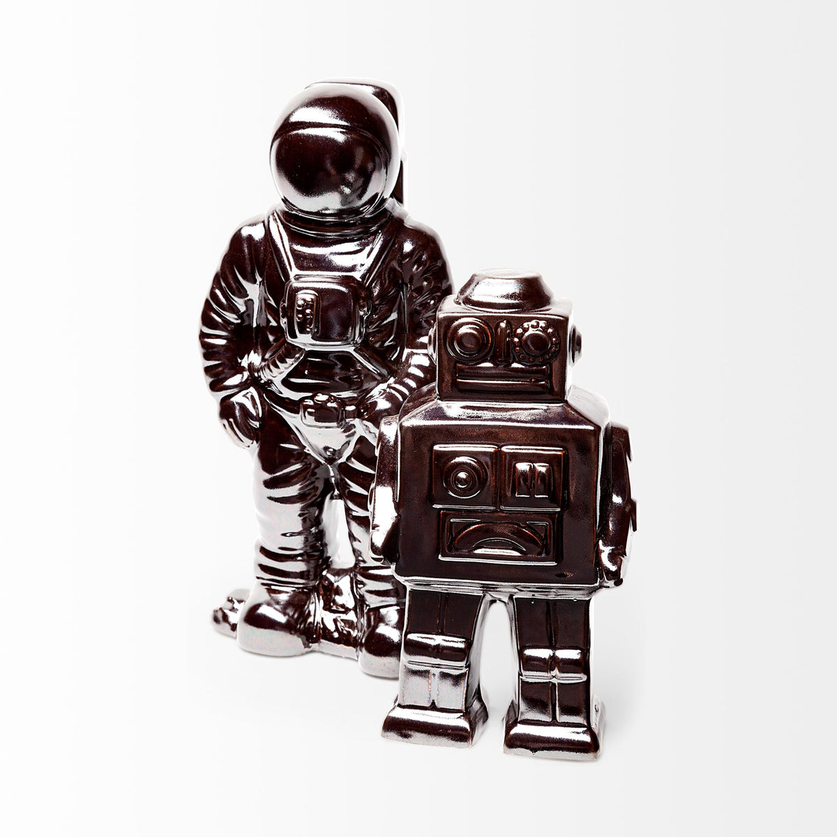 Robby Ceramic Robot Decorative Object - Bronze Polished 4" x 3"-Objects-DECOROLALA