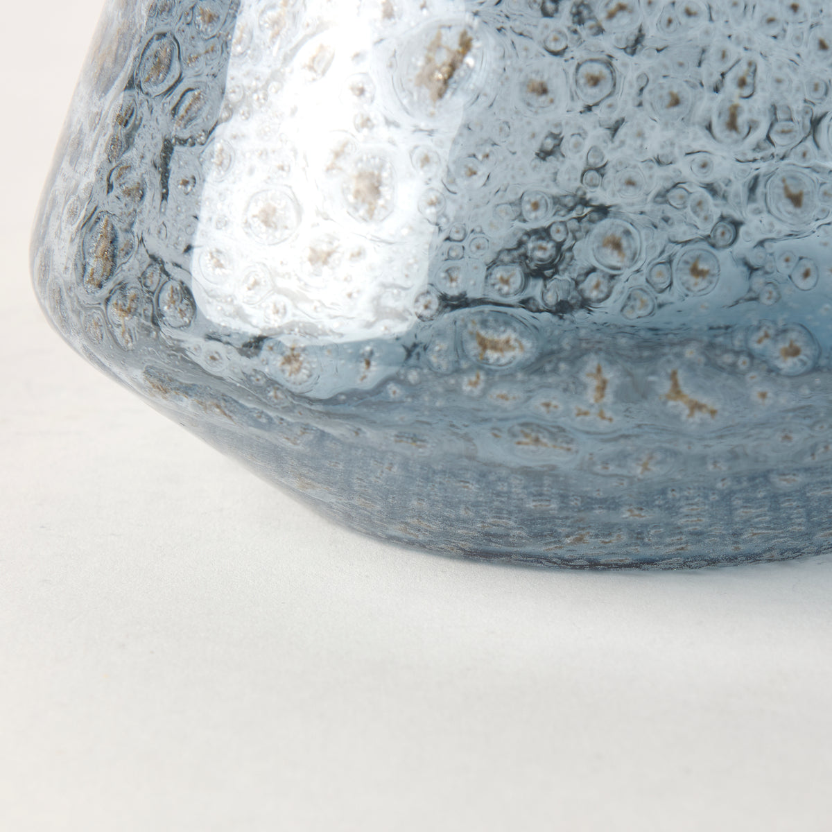 Robyn Short Blue Glass Vase-Vase-DECOROLALA