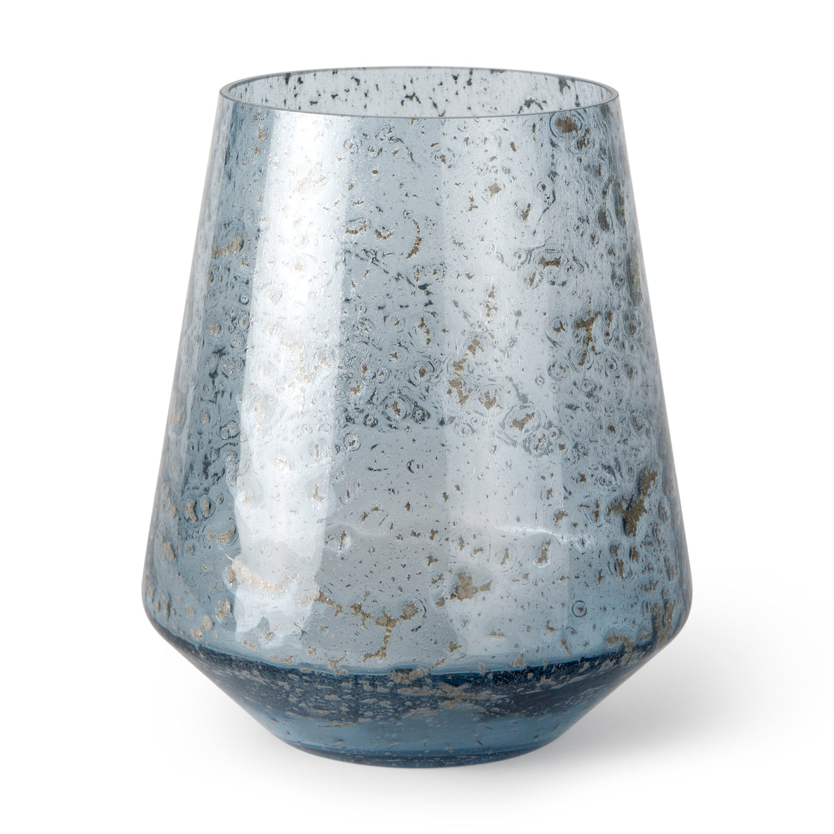 Robyn Tall Blue Glass Vase-Vase-DECOROLALA