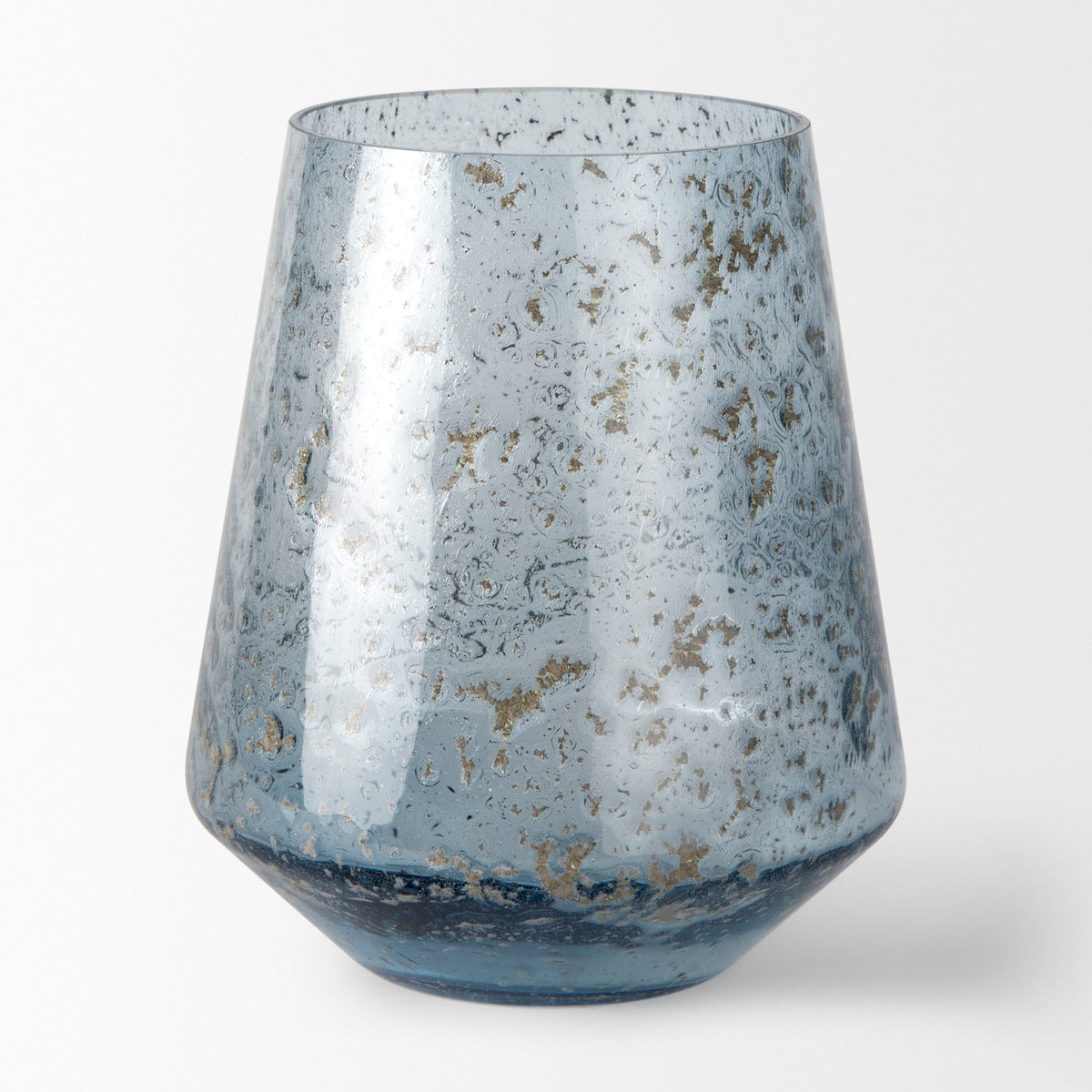 Robyn Tall Blue Glass Vase-Vase-DECOROLALA