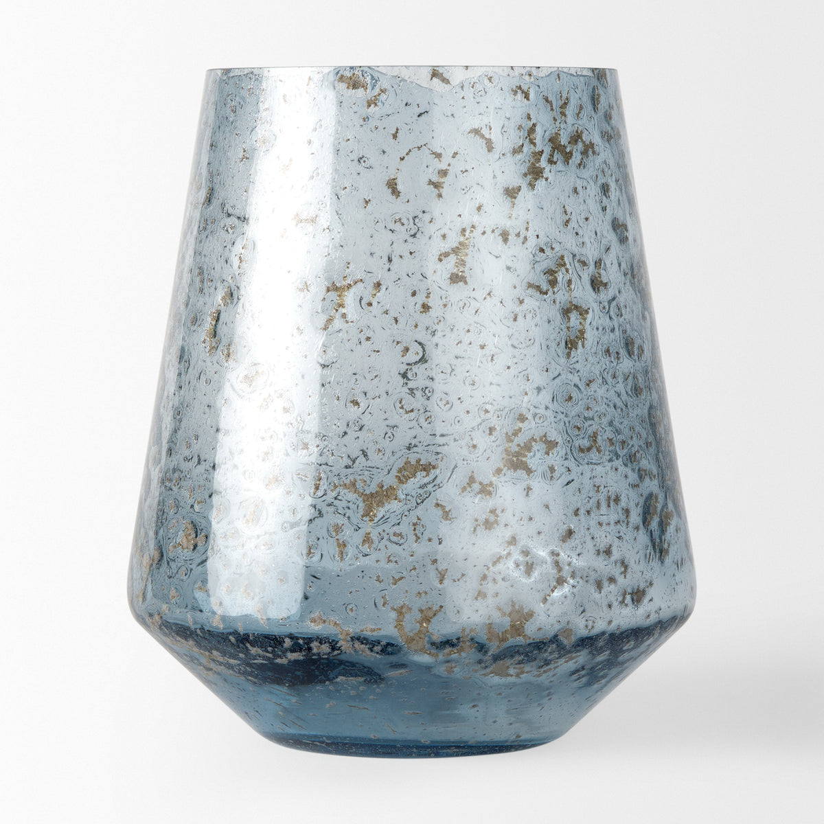 Robyn Tall Blue Glass Vase-Vase-DECOROLALA