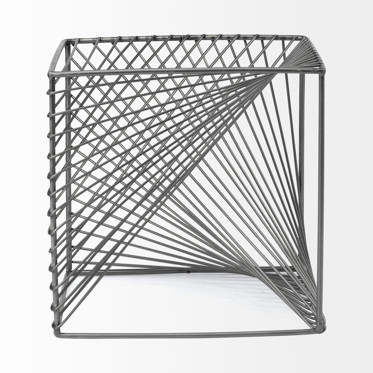 Rochon 8L x 8W Gray Metal Decorative Cube-Objects-DECOROLALA