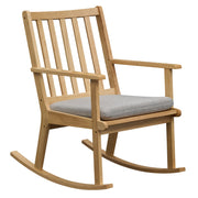 Rocking Chair with Cushion Solid Rubber Wood Rocker with Padded Seat-Natural-Accent Chairs-DECOROLALA