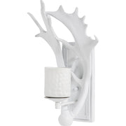 Rockland 8x19.5 White Resin Antlers Wall Sconce-Wall Sconces-DECOROLALA